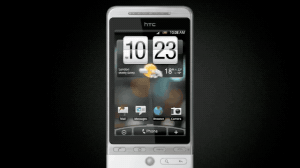 ▲ HTC Hero 手机上的小部件展示