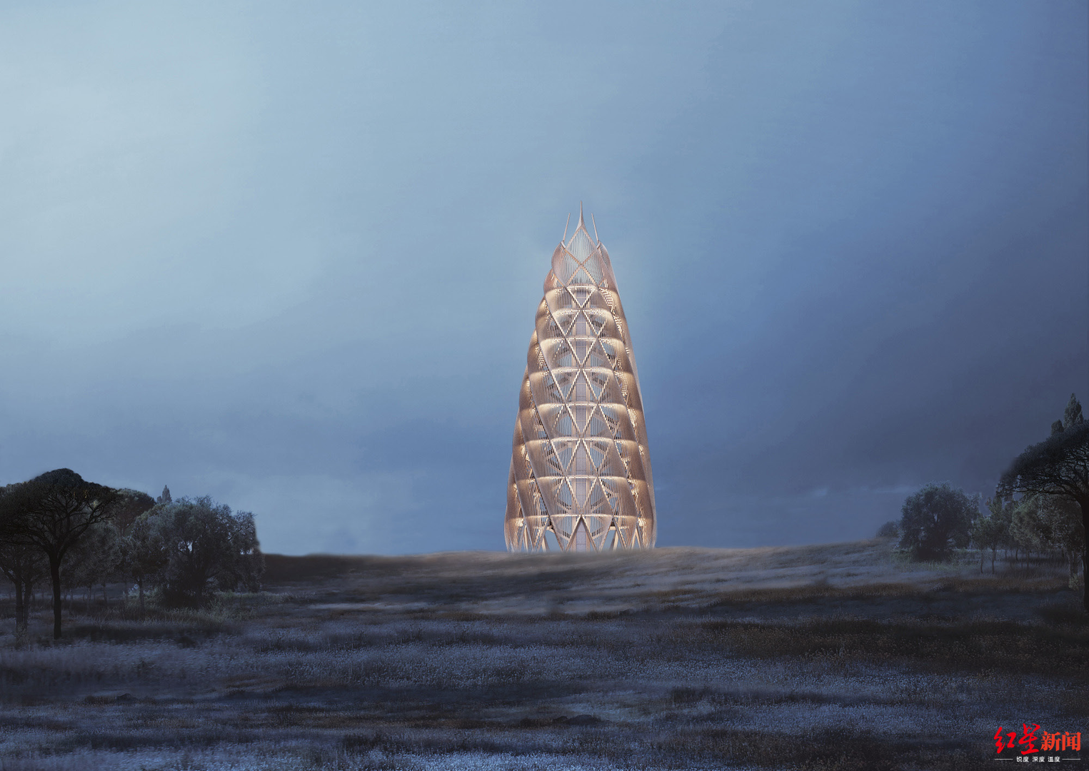 好大一颗笋成都熊猫基地将添新地标观光瞭望塔效果图来了