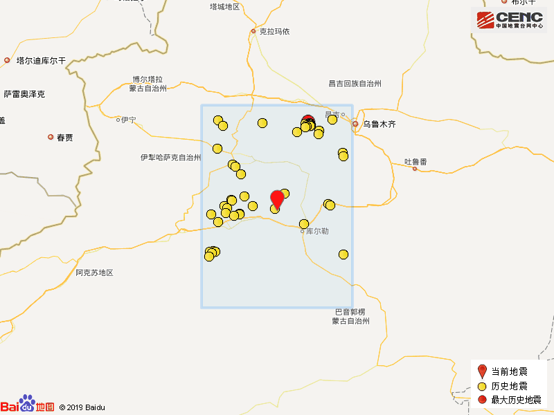新疆巴音郭楞州焉耆縣發生30級地震