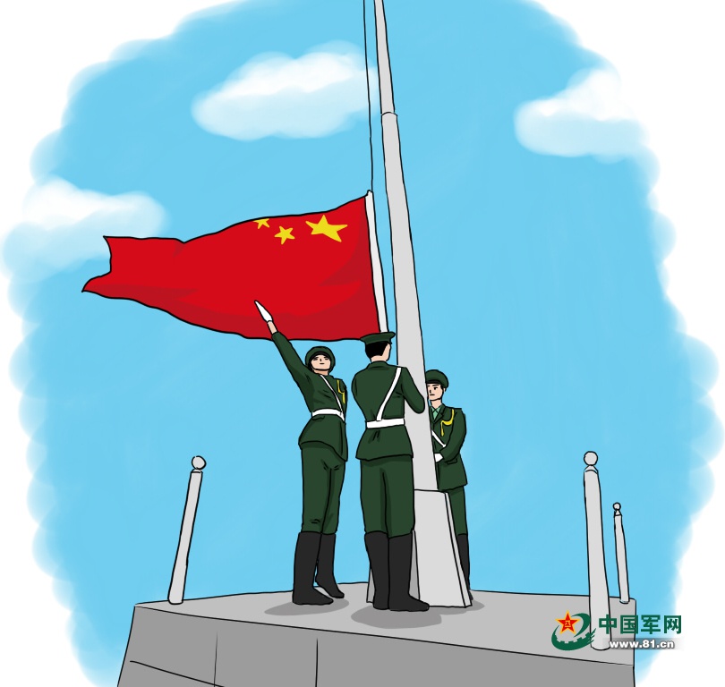雄壮的国歌声响彻云霄,鲜艳的五星红旗高高飘扬.