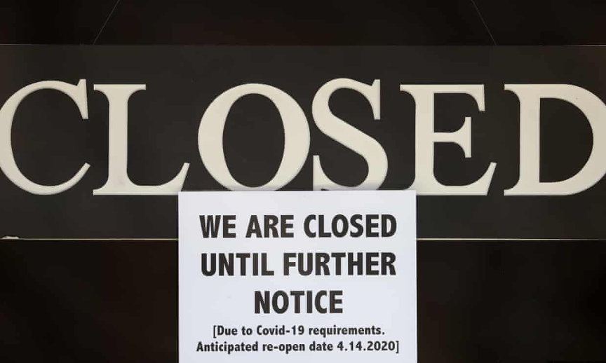 △美国许多零售门店暂停营业（图片来源：英国《卫报》）