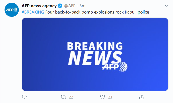阿富汗首都喀布尔接连发生四起爆炸
