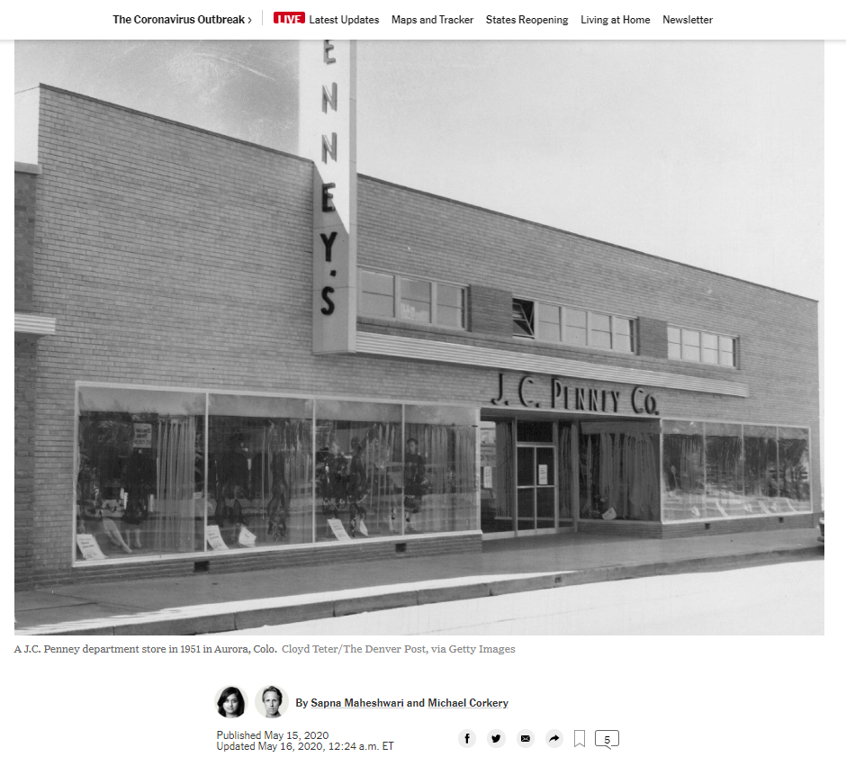 外媒报道截图 1951年的彭尼百货