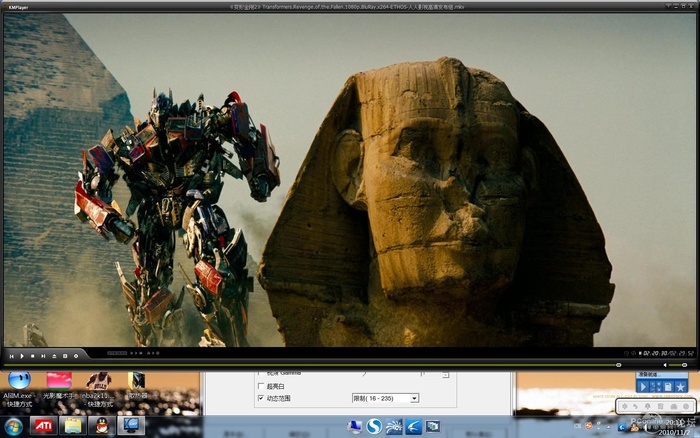 色彩设定为16-235动态范围，画面发灰