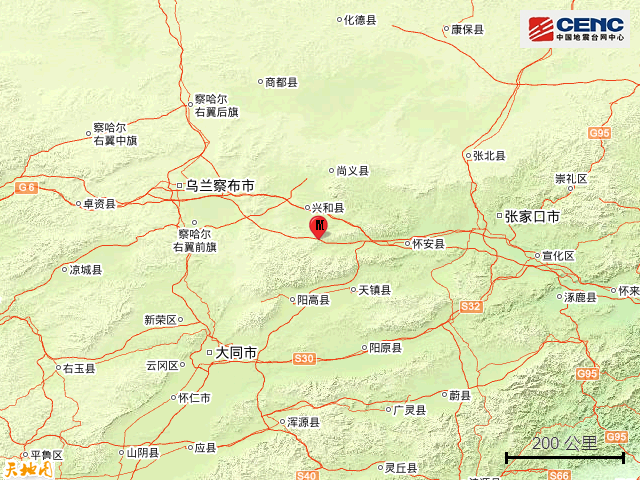内蒙古乌兰察布市兴和县发生3.2级地震