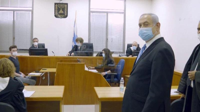 △以色列总理内塔尼亚胡在耶路撒冷地方法庭上 （图片来源：以色列政府新闻办公室）