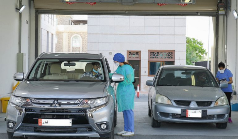 △卡塔尔免下车新冠肺炎检测点 （图片来源：当地媒体）