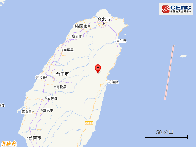 台湾花莲县发生40级地震