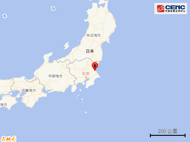 日本本州岛发生51级地震