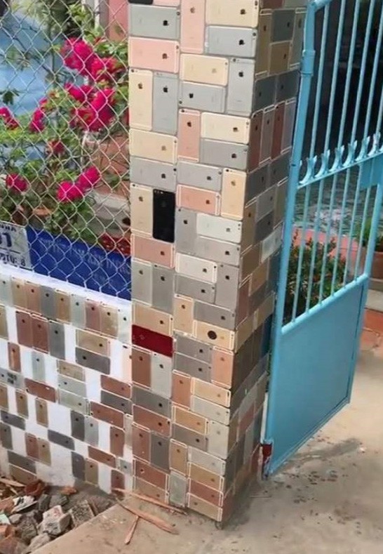 越南男子用iPhone建围墙 越南男子用iPhone建围墙