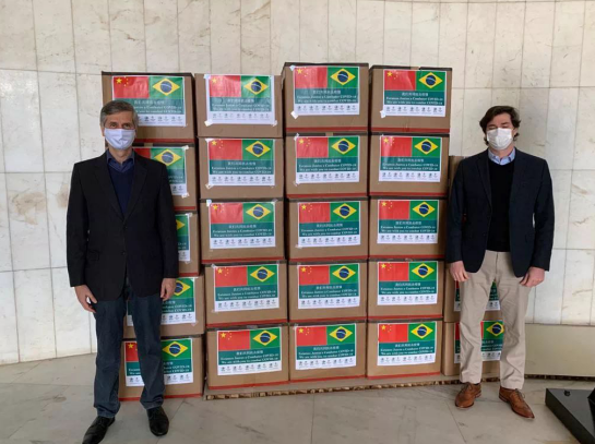 △中资企业向巴西捐赠援助物资
