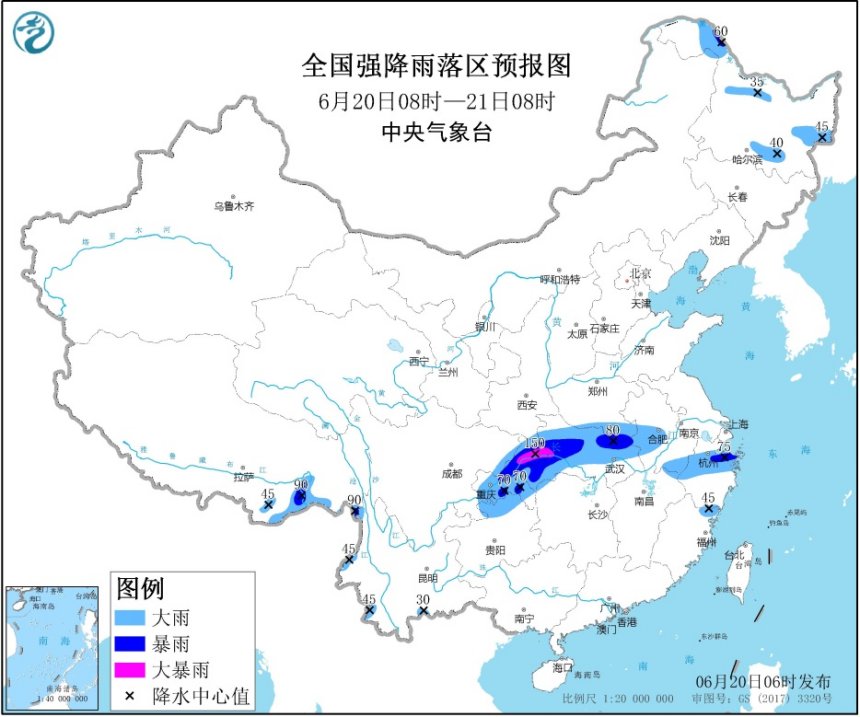 央视暴雨预警!12省区市有大到暴雨 重庆湖北局地大暴雨
