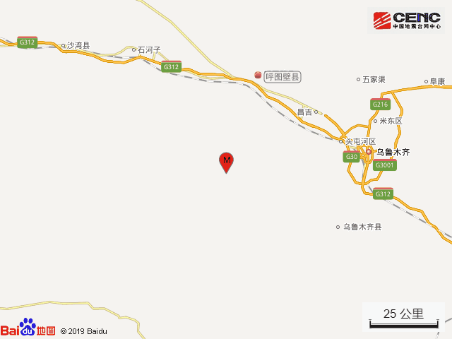 新疆昌吉州呼图壁县发生33级地震