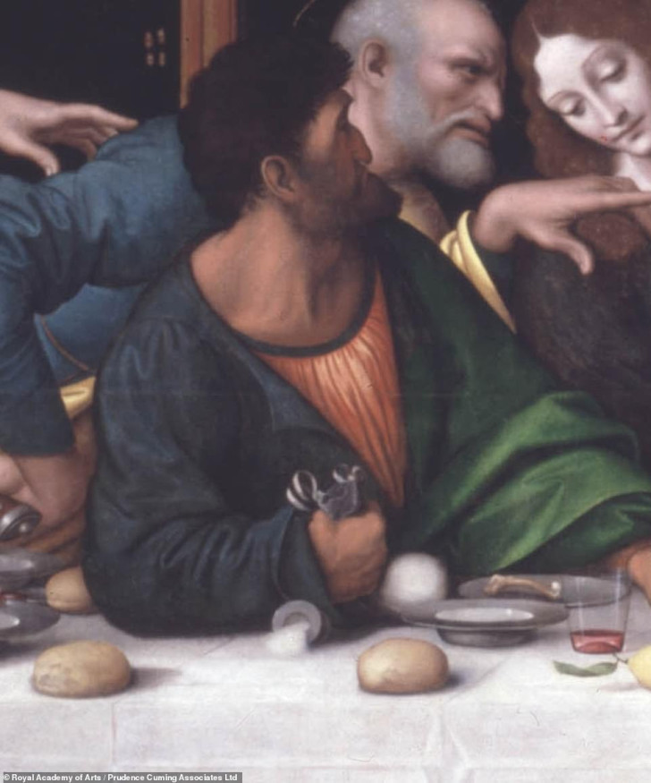 10 亿像素修复《最后的晚餐》:犹大的钱袋,耶稣的脚清晰可见