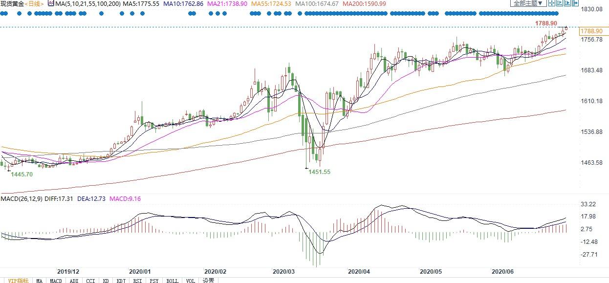  （现货黄金 日线图）