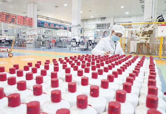 通过狠抓巡视整改,全面加强党的建设,持续修复政治生态,茅台的形象和品牌得到维护,茅台集团焕发出新的生机活力,今年上半年营业收入增长12.76%。图为工人在茅台酒包装车间工作。(资料图片)