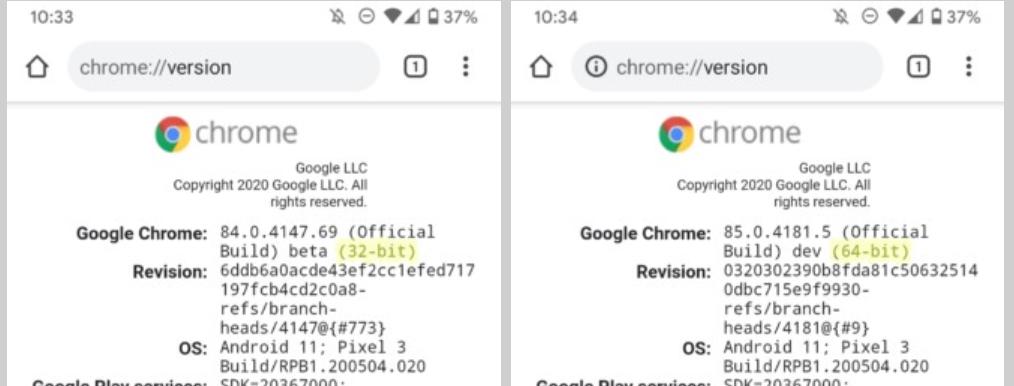 安卓版chrome 85将升级到原生64位 支持android 10及以上系统 手机新浪网