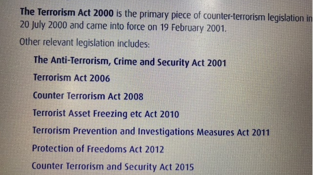 △2000年以来，英国颁布和修订的一些国家安全类相关法律。