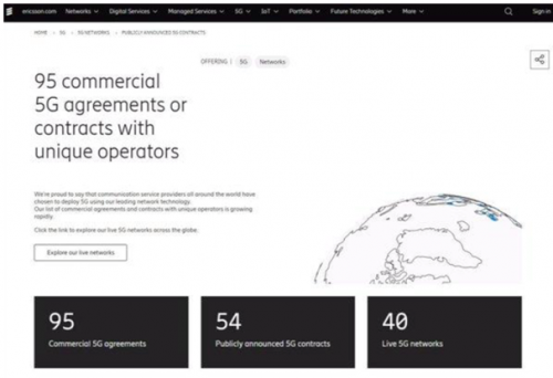 爱立信5G商业合同数字再刷新