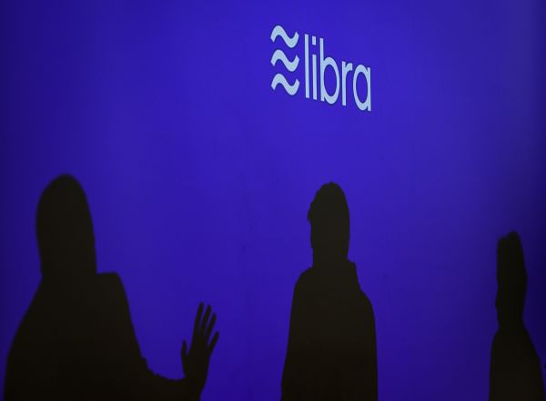 资料图片：脸书准备启用的加密数字货币天秤币（Libra）Logo。（法新社）