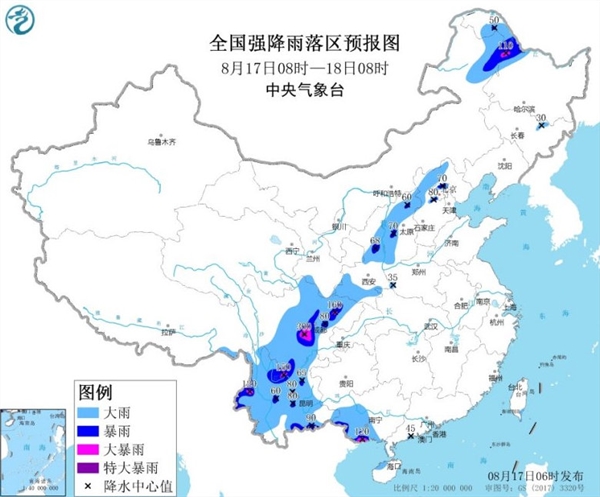 中央气象台继续发布暴雨橙色预警:四川局地特大暴雨