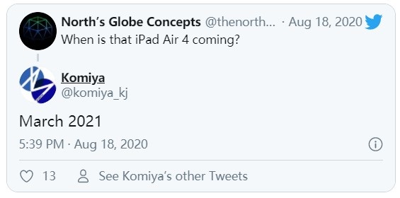 苹果iPad Air 4S什么时候发布，消息称或在明年三月份