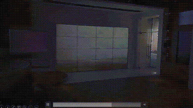 ▲虚拟演播室被“台风”吹散