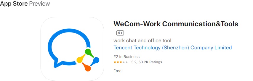 ▲ 通过苹果 App store 搜索 WeChat Work /WeCom 显示结果