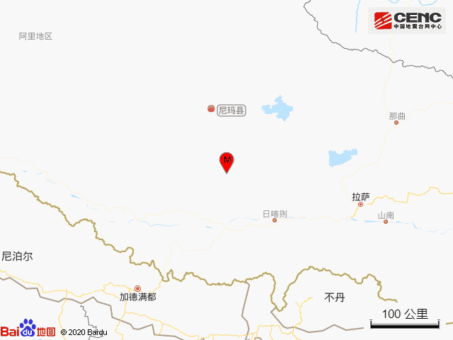 西藏那曲市尼玛县发生40级地震