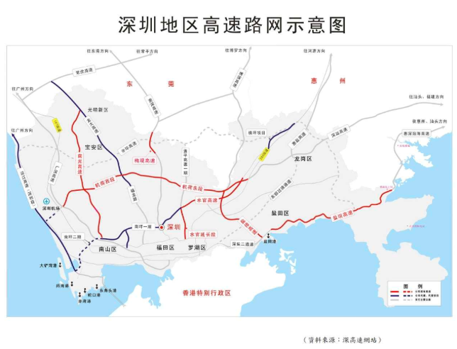 【图2】--深高速于深圳地区道路图