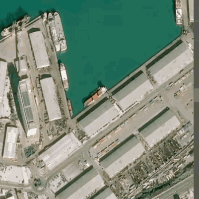 卫星图对比黎巴嫩大爆炸前后港口炸出直径约140m大坑 波及邮轮不幸沉没