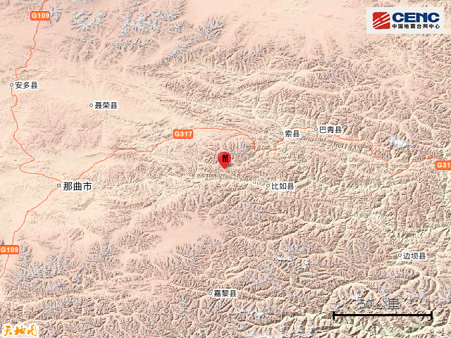 西藏那曲市比如县发生34级地震