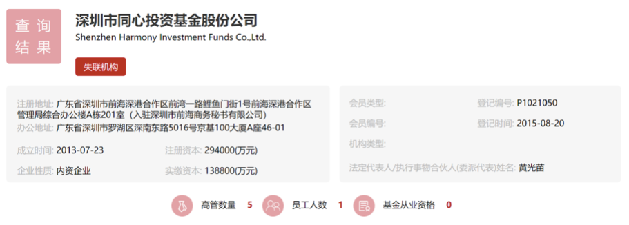 皇庭国际同心再贷欠款两度延期 收购方同心基金已被列失联私募