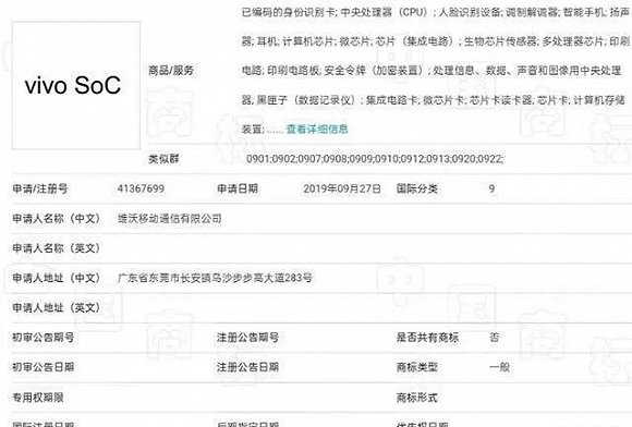 vivo芯片商标