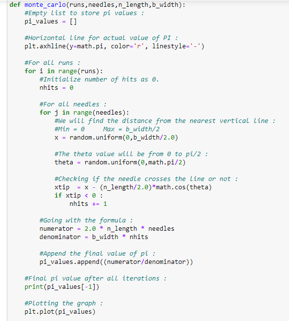 图35: 用蒙特卡洛方法模拟蒲丰投针。