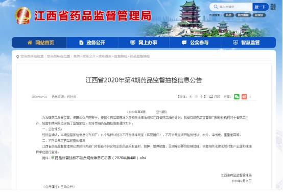江西13批次药品不合规 含中国医药子公司与益盛药业