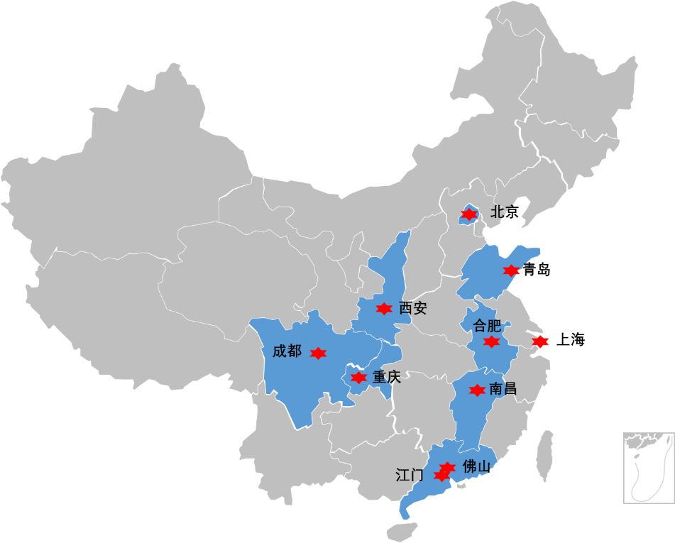 ▲  大融城全国城市布局图