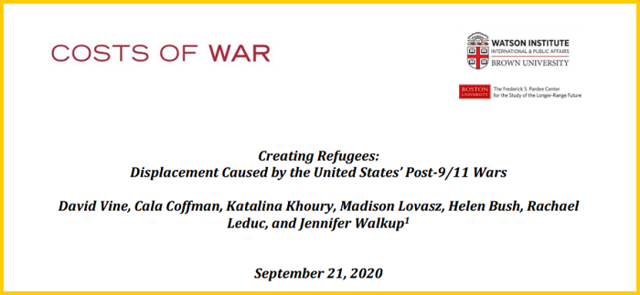 △9月21日，美国布朗大学发布《创造难民：美国后9/11战争造成的流离失所》报告