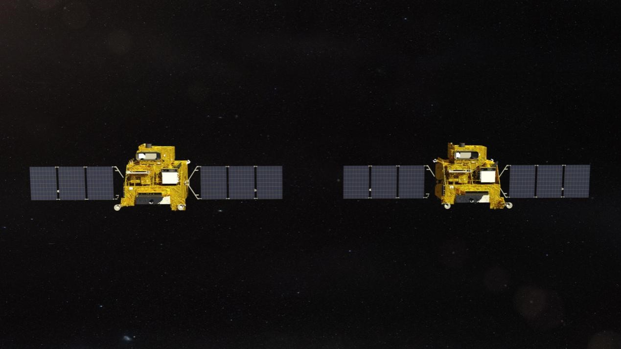 环境减灾二号A、B卫星模拟图（航天科技五院供图）