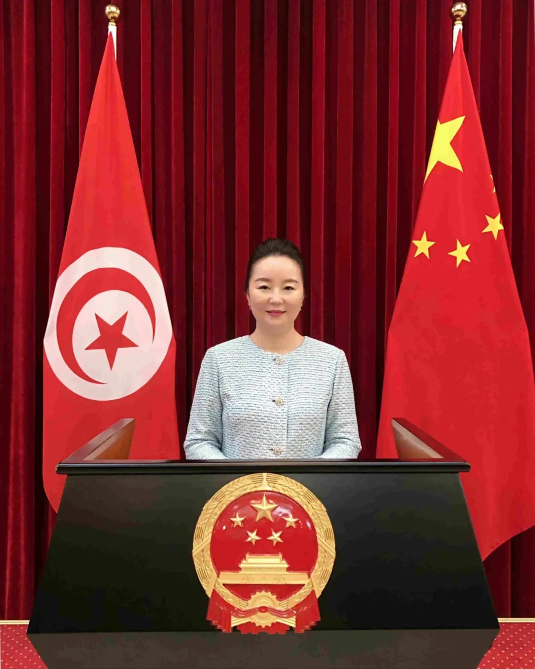 【驻外掠影】驻突尼斯使馆临时代办袁丽洁发表庆祝中华人民共和国成立