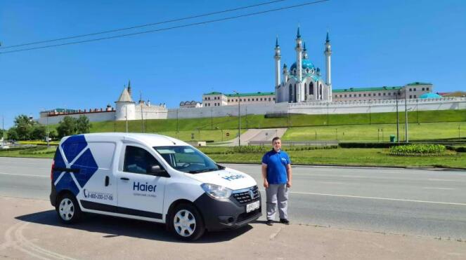 随手拍 海尔 俄罗斯大街上的海尔流动服务站 手机新浪网