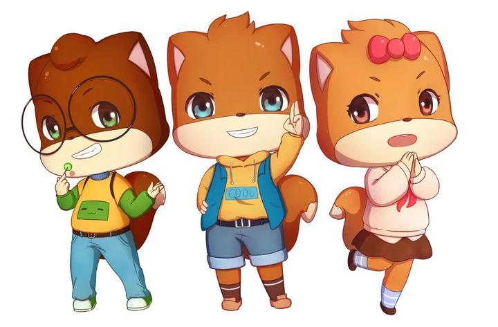 三只松鼠卡通形象