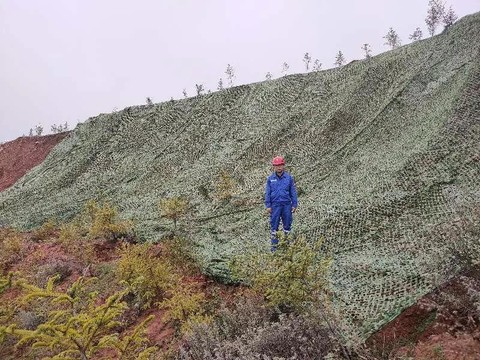 图2 对未开展矿山地质环境恢复区域遮盖的迷彩网