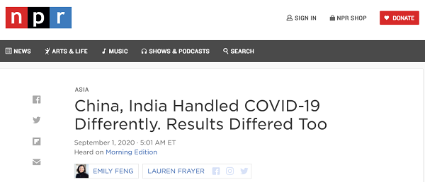 外媒：中国人能承担疫情封锁所带来的经济影响 而印度却不能