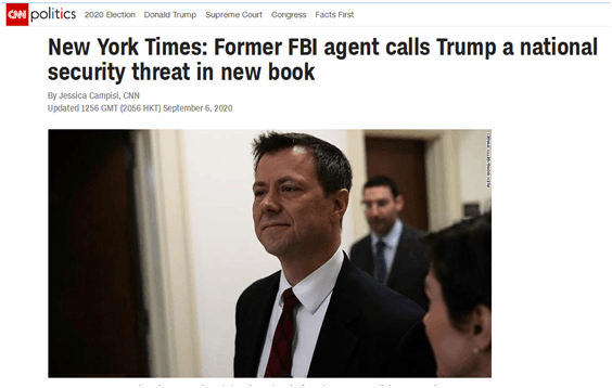  （CNN：《纽约时报》称，前FBI特工在新书中称特朗普是国家安全威胁）