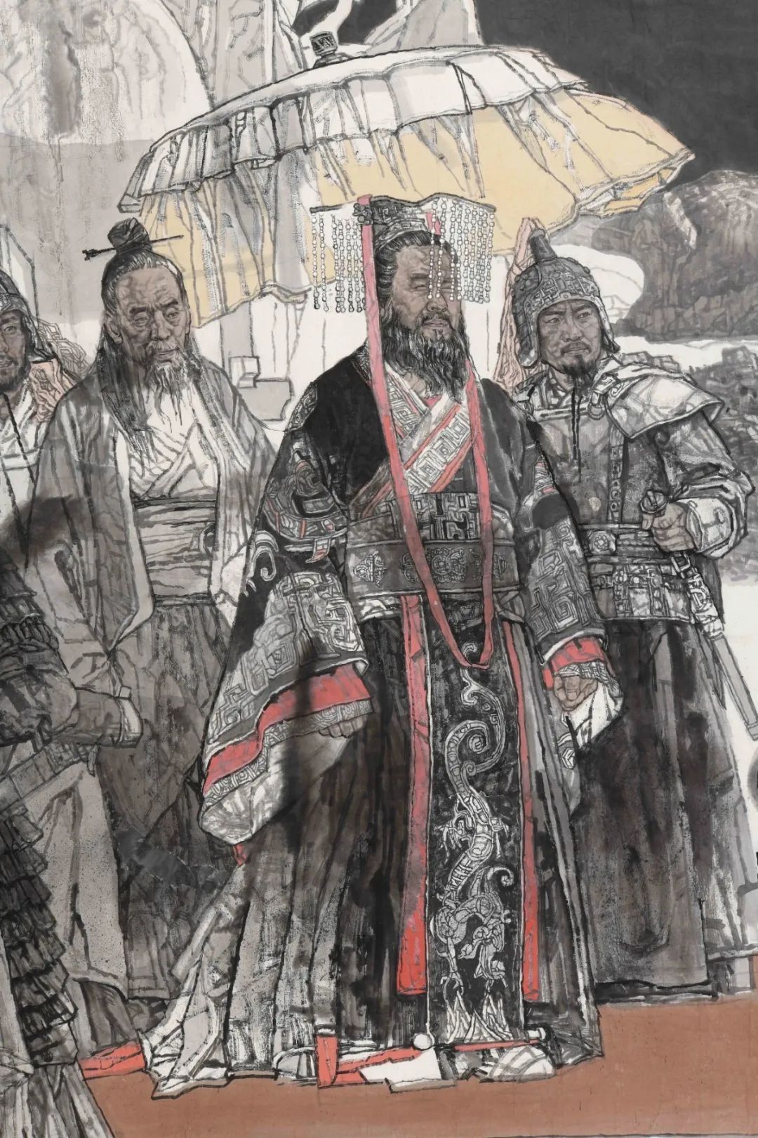 妙手丹青中国传媒大学李宽教授创作完成重大历史题材国画作品东临碣石