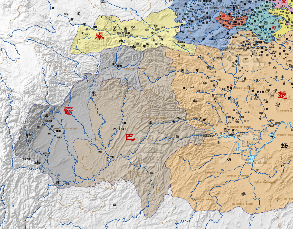 巴国疆域范围示意图