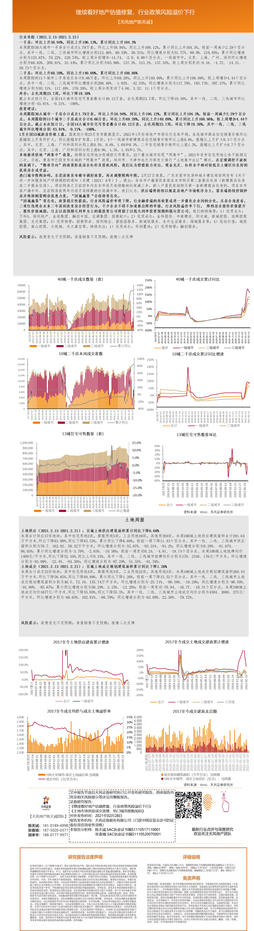 “【天风地产|周观点】继续看好地产估值修复，行业政策风险溢价下行