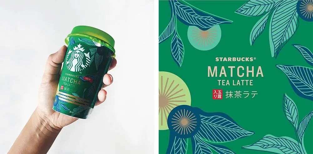 Tiffany R. Hsu 设计的星巴克抹茶拿铁包装. 图片来自：Instagram