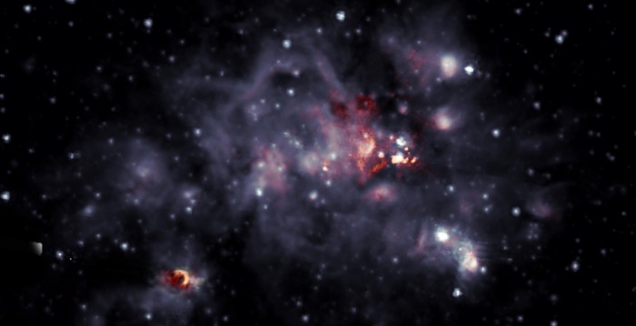 天文学家分享了一个巨大分子云W49A的美丽图像